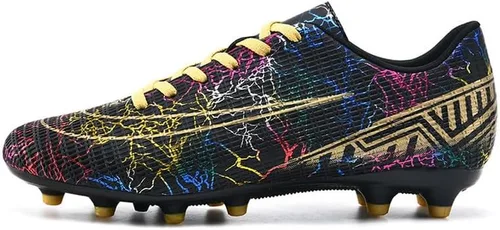Vista 4 de DHOVOR Botines de fútbol para hombre y mujer, antideslizantes, para atletismo, botas de fútbol juveniles, unisex, ligeras, para exteriores