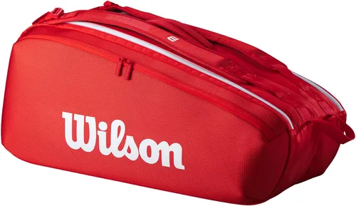 Vista 6 de Wilson 2025 Super Tour - Bolsas para raquetas de tenis rojas - Rojo/Blanco
