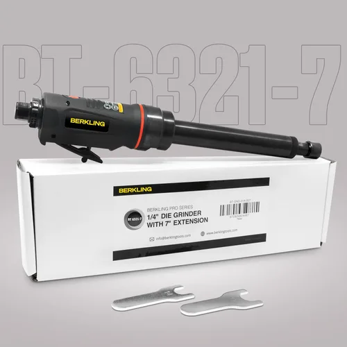 Vista 7 de BT 6321-7 - Amoladora neumática recta extra larga de 1/4 pulgadas - Amoladora neumática de grado profesional con control de velocidad variable