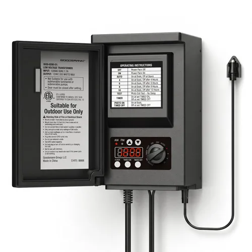 Vista 10 de GOODSMANN Transformador de bajo voltaje 45W Transformador de iluminación de paisaje para luces de paisaje de bajo voltaje con función