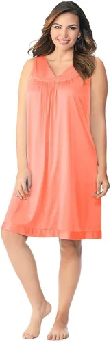 Vista 9 de Exquisite Form Women's 30107 Nylon Tricot Sleeveless Short Knee Length Nightgown Amaranto
