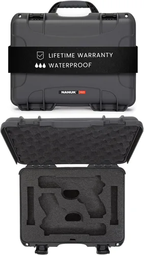 Vista 11 de NANUK Hard Case with Custom Foam Insert for Glock, IP67 Waterproof & Crushproof, Rugged Construction for Ultimate Protection, Made in Canada Canela