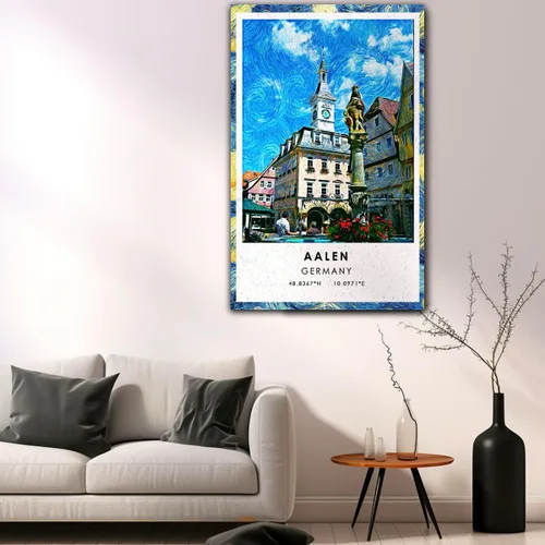 Vista 3 de Póster de viaje Aalen, póster de arte de viaje de Alemania, lienzo, póster de ciudad de viaje de Aalen, póster de ilustraciones de viaje, lienzo