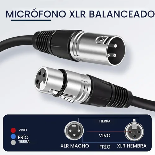 Vista 3 de Copkim Paquete de 10 cables XLR de 6 pies de 3 pines macho a hembra