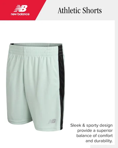 Vista 4 de New Balance Pantalones cortos deportivos para niños, paquete de 2 pantalones cortos de malla de rendimiento que absorben la humedad para correr