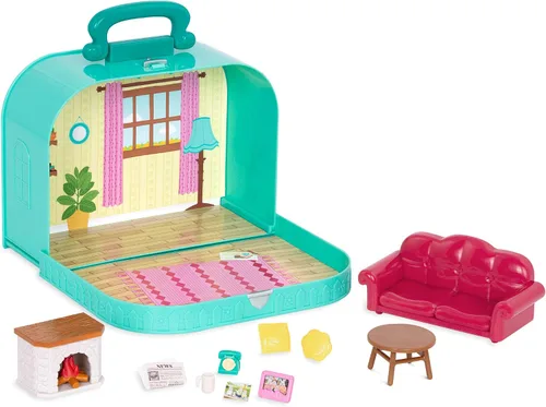 Vista 9 de Li'l Woodzee z - Juego de casa de muñecas portátil para dormitorio con 2