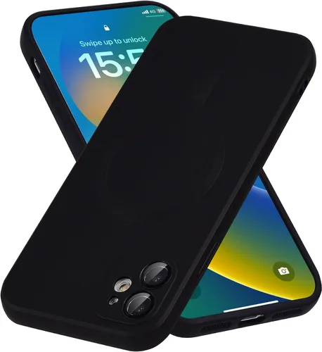 Vista 7 de Funda magnética para iPhone 11, suave y delgada, antihuellas, con protección de cámara, compatible con MagSafe, titanio desierto