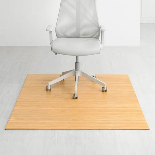 Vista 11 de Anji Mountain Alfombrilla de bambú para silla de oficina de 48" x 43" para Cerezo oscuro
