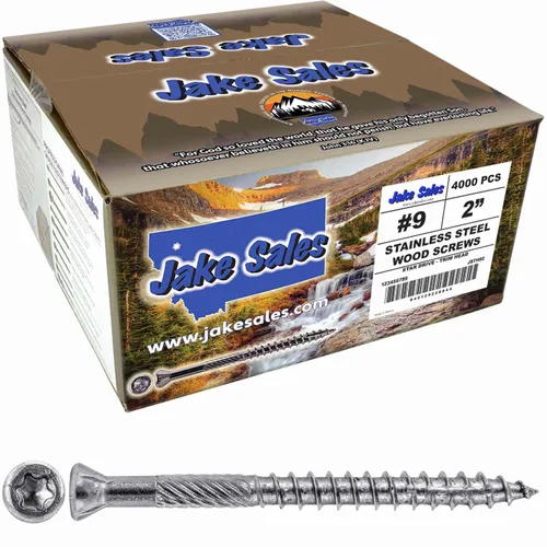 Vista 18 de Jake Sales Tornillo de madera multiusos con revestimiento de bronce de 1-5/8 pulgadas, cabeza torx/Star Drive Trim Head