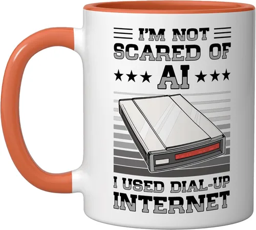 Vista 7 de 90s Nostalgia Retro 90s Dial Up Internet Vintage Ceramic Mug, Black/White
