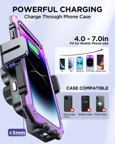 Vista 6 de JOYROOM Cargador inalámbrico para automóvil, cargador de coche Qi de carga rápida de 15W, soporte para teléfono con montaje, alineación de sujeción