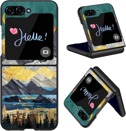 Vista 44 de Diseñada para Samsung Galaxy Z Flip 4 5G, funda rígida para teléfono de PC, a prueba de golpes y caídas, patrones de moda para una protección Gatos