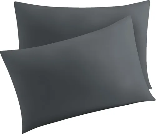 Vista 44 de Juego de 2 fundas de almohada 100% de algodón egipcio, fundas de almohada refrescantes de 400 hilos, fundas de almohada suaves y transpirables