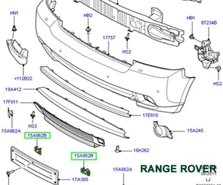 Vista 3 de BISEL DE AYUDA DE ESTACIONAMIENTO DELANTERO LAND ROVER 10-12 LR4 SPORT 10-13 LR015238