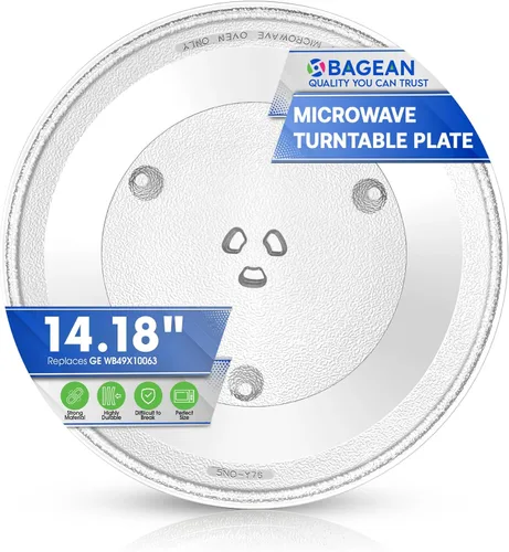 Vista 8 de Plato de Repuesto para Microondas de 10 Pulgadas Compatible con WB49X10065 Plato Giratorio de Microondas GE - Plato de Vidrio de Repuesto Exacto