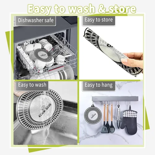 Vista 7 de Cook's Aid 2 protectores de silicona para placa de inducción de 7.9 pulgadas (magnético) Protector de estufa de inducción resistente al calor a