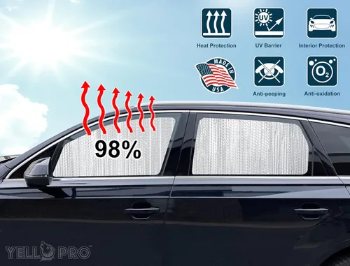Vista 2 de YelloPro - Parasol para asiento delantero para ventana lateral (juego de 2) ajuste personalizado para Hyundai Elantra Sedan 2021, 2022, 2023, 2024
