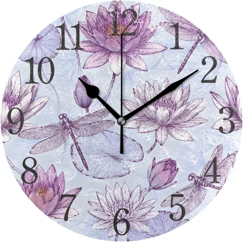 Vista 11 de senya Wall Clock African American Woman Silent Non Ticking Operated Round Easy to Read Home Office School Clock