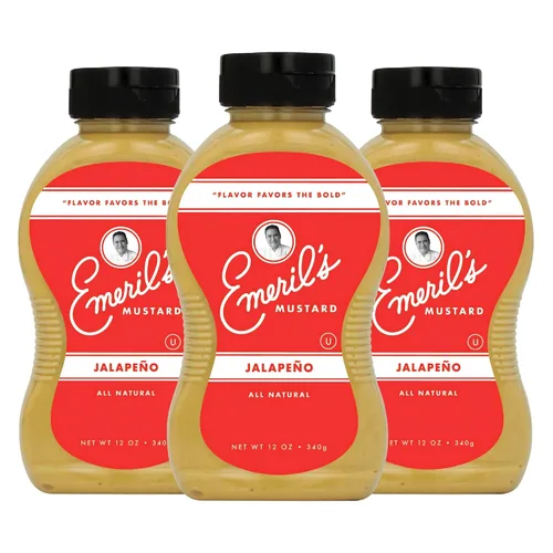 Vista 13 de Emeril Lagasse Mostaza gourmet – Dijon, jalapeño y dulce picante – 12 oz de salsa de mostaza natural prémium (individual/paquete de 1, Dijon)