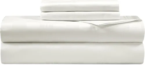 Vista 14 de ROYALE LINENS Juego de sábanas de 300 hilos 100% algodón peinado de fibras largas, 4 piezas, 1 sábana bajera, 1 encimera y 2 fundas de almohada