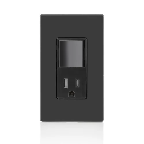 Vista 3 de Leviton interruptor resistente con combinación de botón y enchufe NEMA, T5625-E