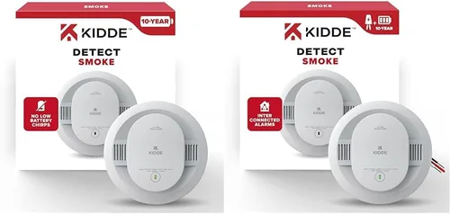 Vista 8 de Kidde Detector de humo con batería de 10 años y detector de humo/CO con pilas AA (paquete de 2)