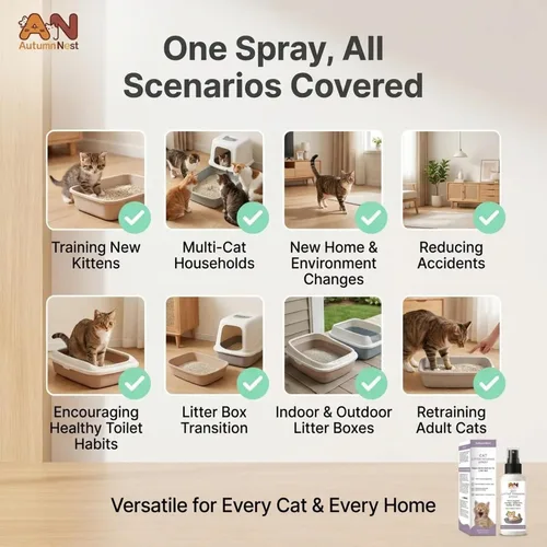 Vista 3 de Spray de entrenamiento de arena para gatos, paquete de 2 (10.1 onzas líquidas en total) – 5.1 fl oz cada atractor natural para gatos y gatitos