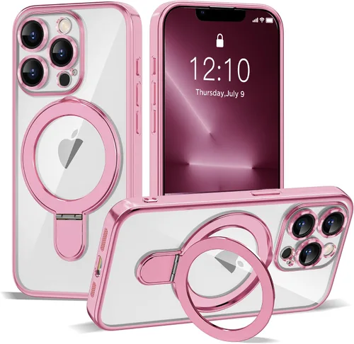 Vista 71 de Funda compatible con iPhone 12 con soporte de anillo magnético invisible [compatible con Mag-Safe] [Protector completo de lente de cámara] Funda