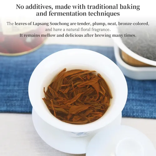 Vista 5 de XIXICHA Lapsang Souchong Té chino Té negro Hoja suelta Grado AAA ZhengShanXiaoZhong Wuyi Montaña Té negro Rico aroma de flor