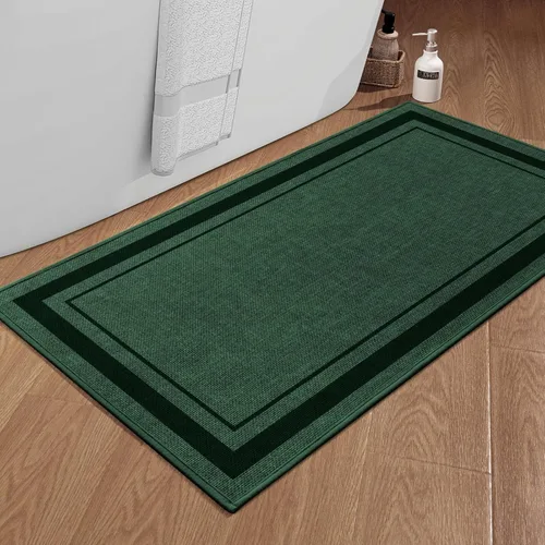 Vista 36 de chakme Juego de 2 alfombras de baño ultrafinas, absorbentes, antideslizantes, lavables a máquina, color beige oscuro, 17 x 24 pulgadas + tapete