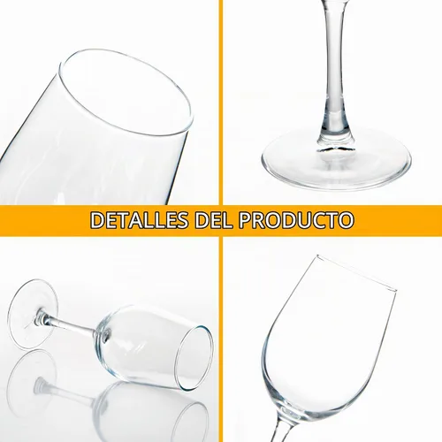 Vista 3 de YANGNAY Copas de vino (juego de 8, 11.5 onzas), copa de vino tinto o blanco multiusos con tallo, duradera, apta para lavavajillas