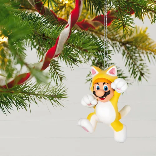 Vista 6 de Adorno de Navidad Hallmark Keepsake 2023, Nintendo Super Mario con Mario Gato, Regalos para Jugadores