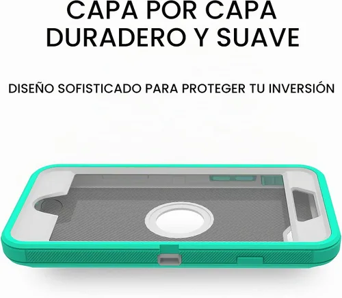 Vista 9 de MXX Funda diseñada para iPhone SE 2020/SE 2022, funda protectora resistente con protector de pantalla [3 capas] cubierta de protección de goma