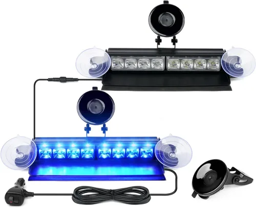 Vista 20 de Xprite Luces Estroboscópicas de Emergencia Ámbar para Tablero, Luz Intermitente Interior del Parabrisas con Ventosas para Camiones de Construcción