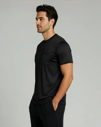 Vista 5 de Real Essentials Paquete de 4 camiseta deportiva de manga corta Dry-Fit para hombre (disponible en tallas grandes y altas)