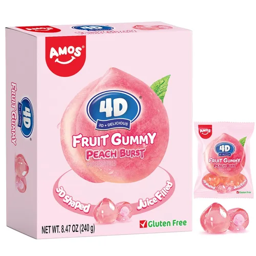Vista 10 de Dulces de gomita 4D de sirena Amos, sabor a frambuesa azul, paquete de Navidad de 9 onzas envueltos individualmente para compartir, mini paquetes