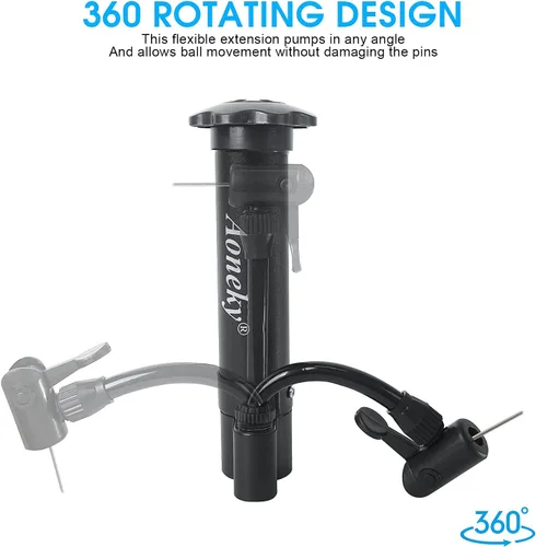 Vista 3 de Aoneky Mini bomba de mano para pelotas deportivas, bomba de aire portátil de 5.75 pulgadas con aguja segura para pelotas, bomba manual de 11 PSI