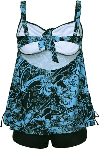 Vista 3 de Septangle - Trajes de baño tankini de talla extragrande para mujer tankini de dos piezas con estampado de cachemira