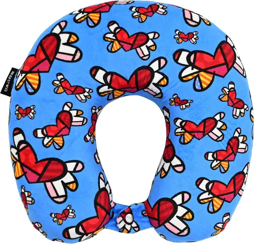 Vista 8 de BRITTO Romero - Almohada de cuello de espuma viscoelástica de viaje - corazones voladores