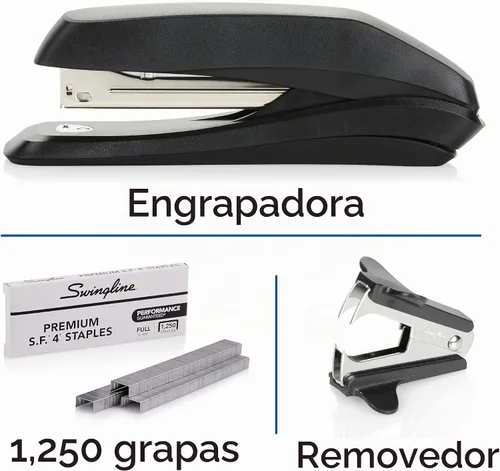 Vista 4 de Swingline - Paquete económico de engrapadora, engrapadora estándar, capacidad de 15 hojas, más grapas y quitagrapas (54567)