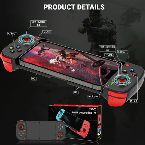 Vista 7 de arVin Mando móvil para juegos para iPhone iOS Android PC, Joystick inalámbrico para iPhone 14131211, iPad, MacBook, Samsung Galaxy S22S21S20, TCL