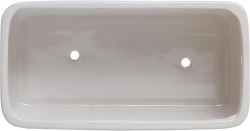 Vista 7 de Maceta moderna rectangular minimalista de cerámica de 10 pulgadas para plantas suculentas/Caja abierta con platillo, Moderno, Blanco