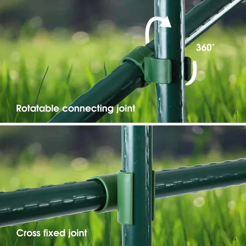 Vista 5 de Conectores de estacas de jardín ajustables, clips de plástico para varillas de 0.43 pulgadas de diámetro, juntas de conexión para jaula de tomate