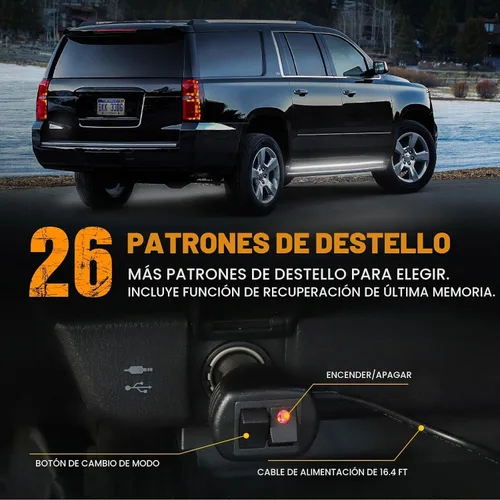 Vista 4 de XRIDONSEN - 2 luces estroboscópicas blancas de 70 pulgadas para estribo Blanco