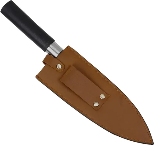 Vista 9 de Qchengsan Funda de cuero de vaca para cuchillos, protector de cuchillo de chef de 8 pulgadas, funda universal resistente para cuchillos o mangas