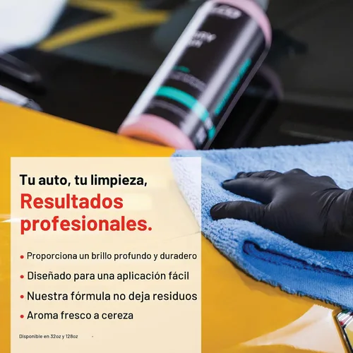 Vista 4 de Malco Cherry Flash - Cera de pasta líquida para autos – Protege y dale brillo a tu vehículo/La forma más fácil de encerar manualmente tu auto/Brillo