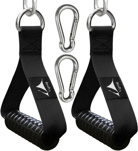Vista 9 de Heavy Duty Gym Exercise Handles Attachment for Cable Machine,Resistance Band,Pulley System Home Fitness Workout Equipment, with Elastic Rubber Grip