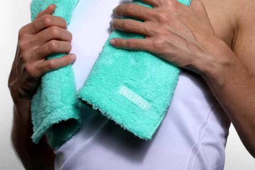 Vista 4 de FACESOFT Toalla de Gimnasio Ecológica para Entrenamiento - Toalla de Ejercicio de Algodón Suave y Absorbente - Sin Microfibras Sintéticas