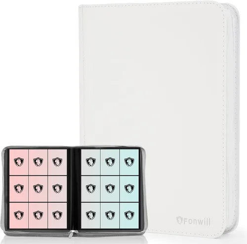 Vista 13 de Carpeta de tarjetas coleccionables de 9 bolsillos, libro de tarjetas premium para 360 tarjetas, álbum de tarjetas resistente para tarjetas