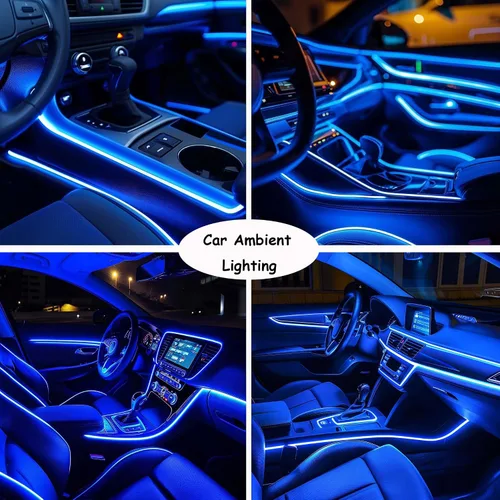 Vista 4 de TOPAI 12V delgada de 5 mm tira de luz LED COB azul estrecha de 16.4 pies luz uniforme brillante sin puntos 400LEDs/M adhesiva flexible para cortar